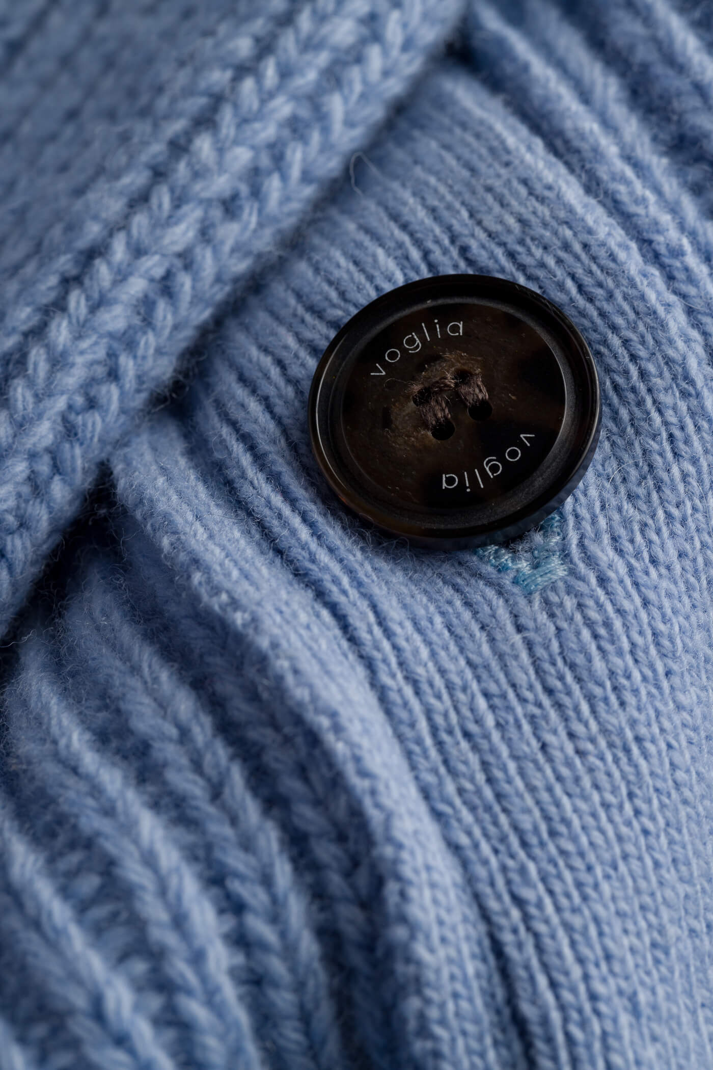 cleo neuletakki vaaleansininen materiaali