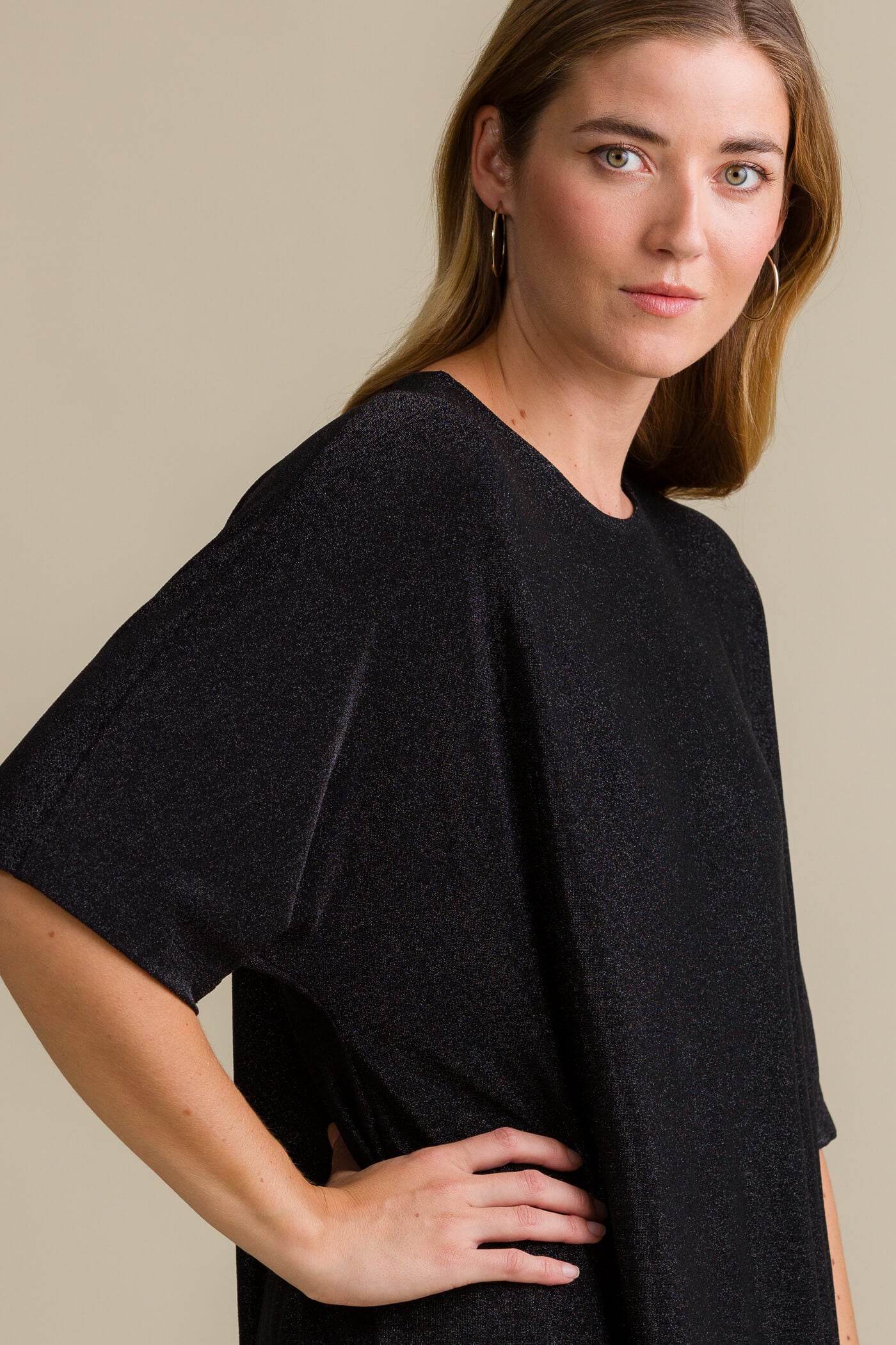 gloria tunika glitter musta lahi