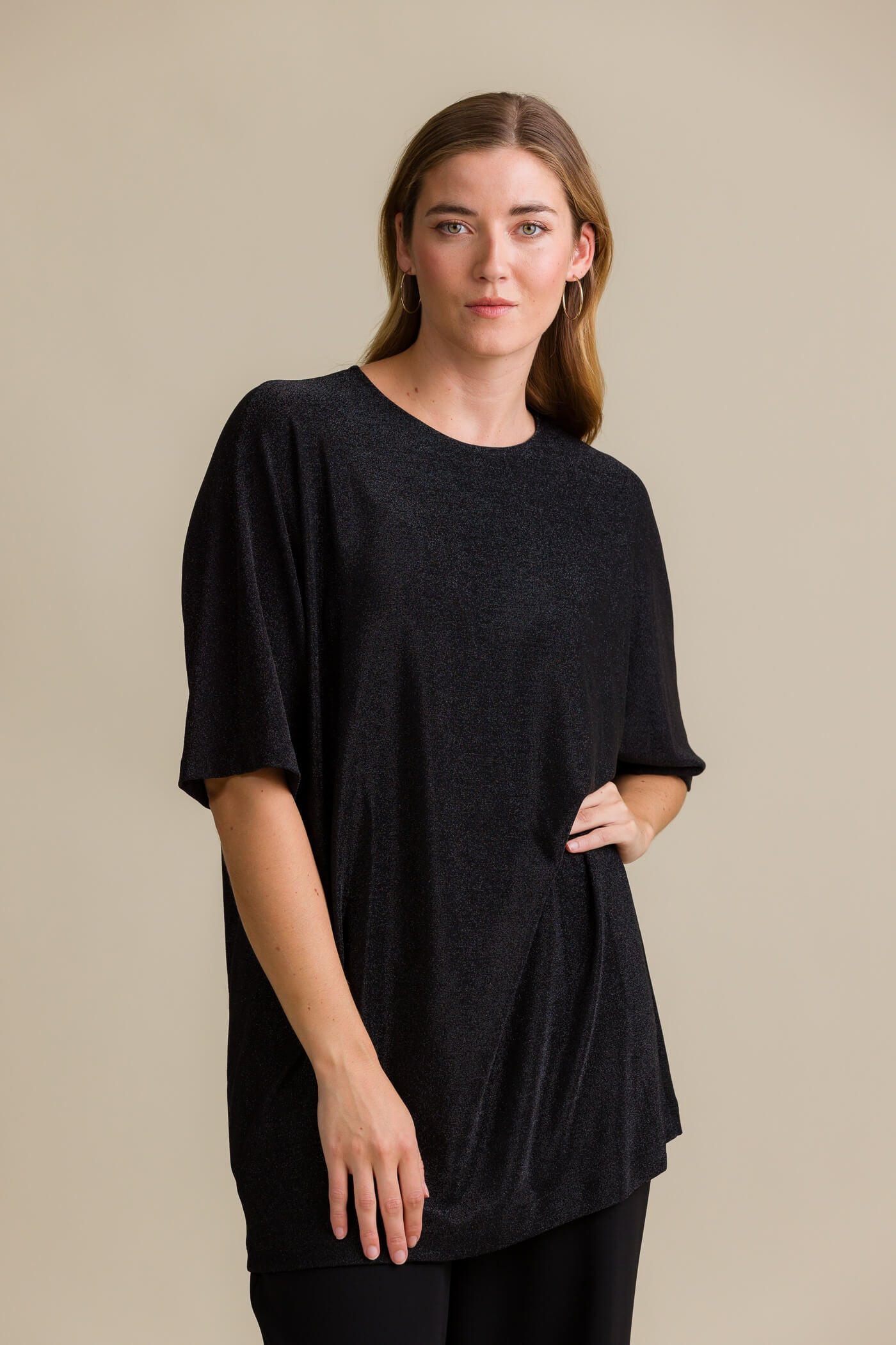 gloria tunika glitter musta