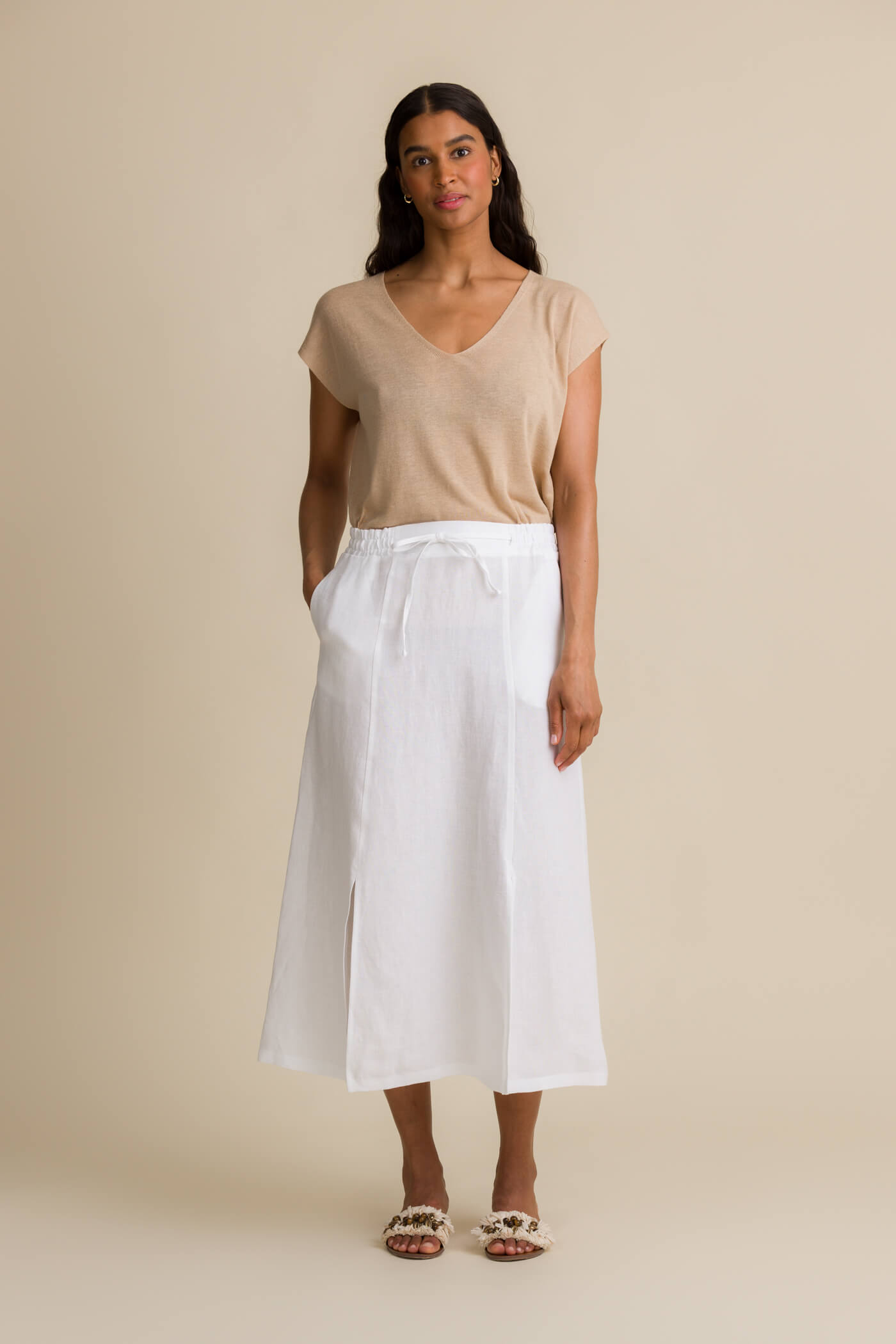 greta pellavahame valkoinen