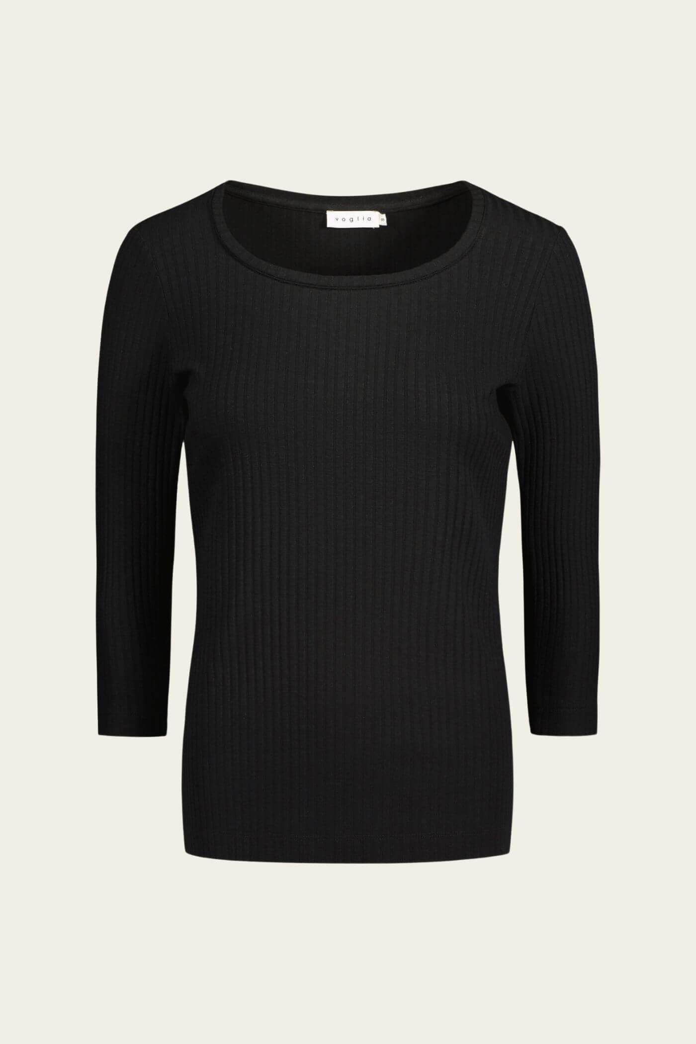 kyra ribattu viskoosipusero musta etu