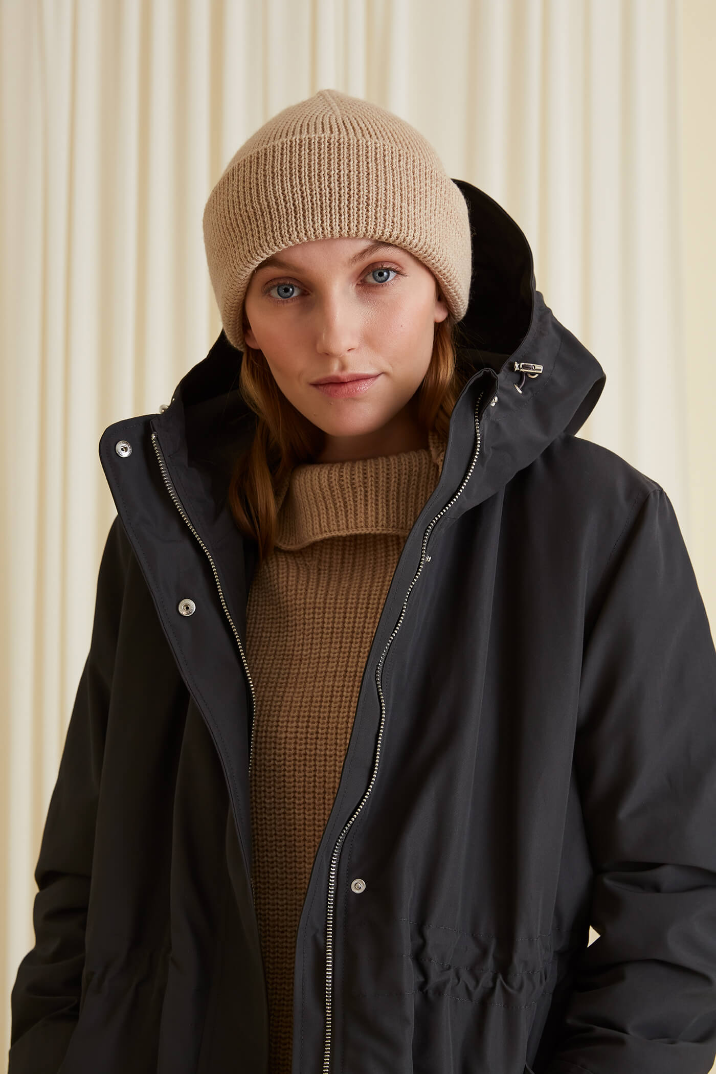 CAMERON Kevyesti topattu parkatakki tummanharmaa auki lahi