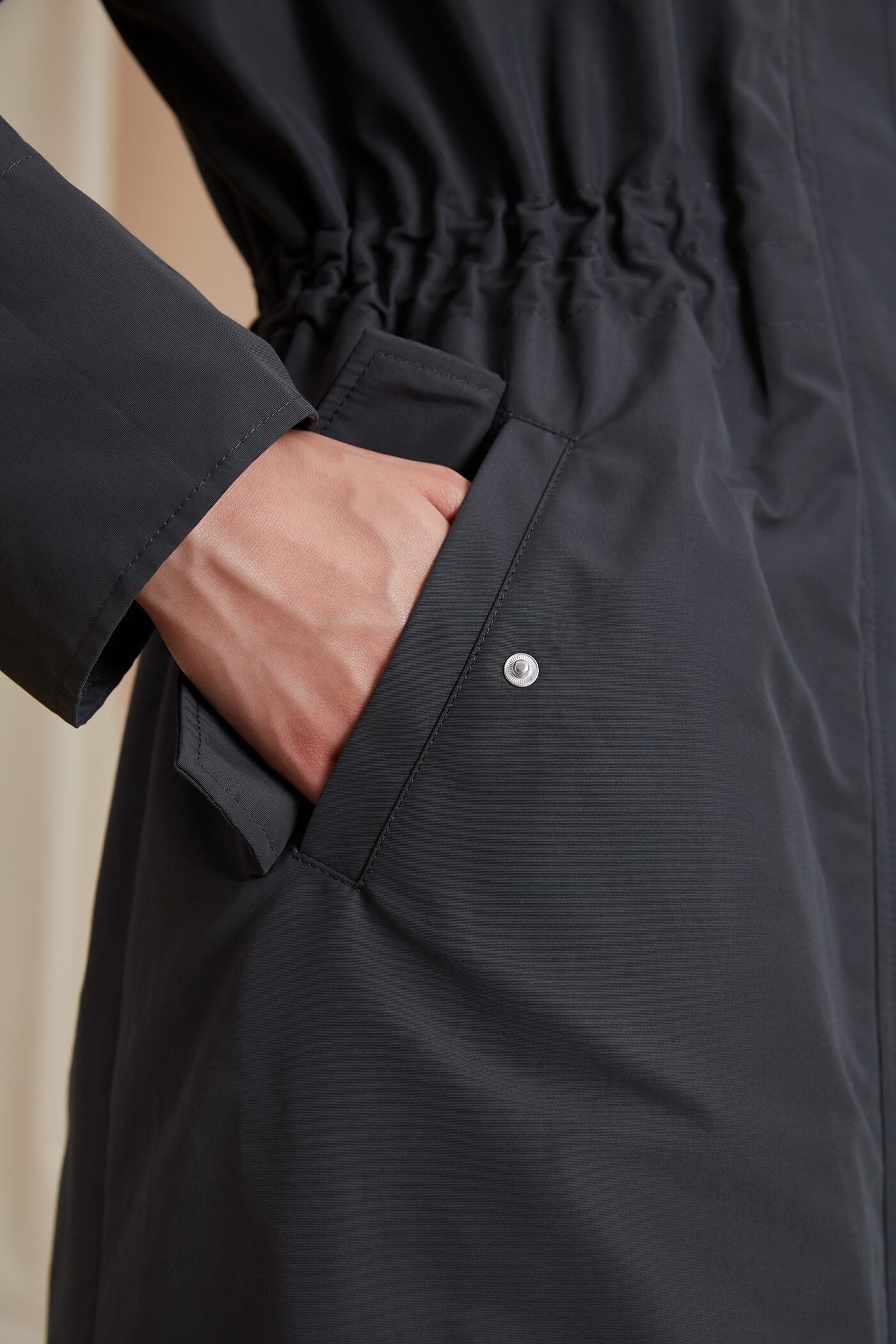 CAMERON Kevyesti topattu parkatakki tummanharmaa lahi