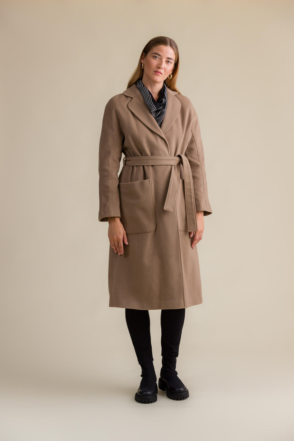 Wool coat and scarf
