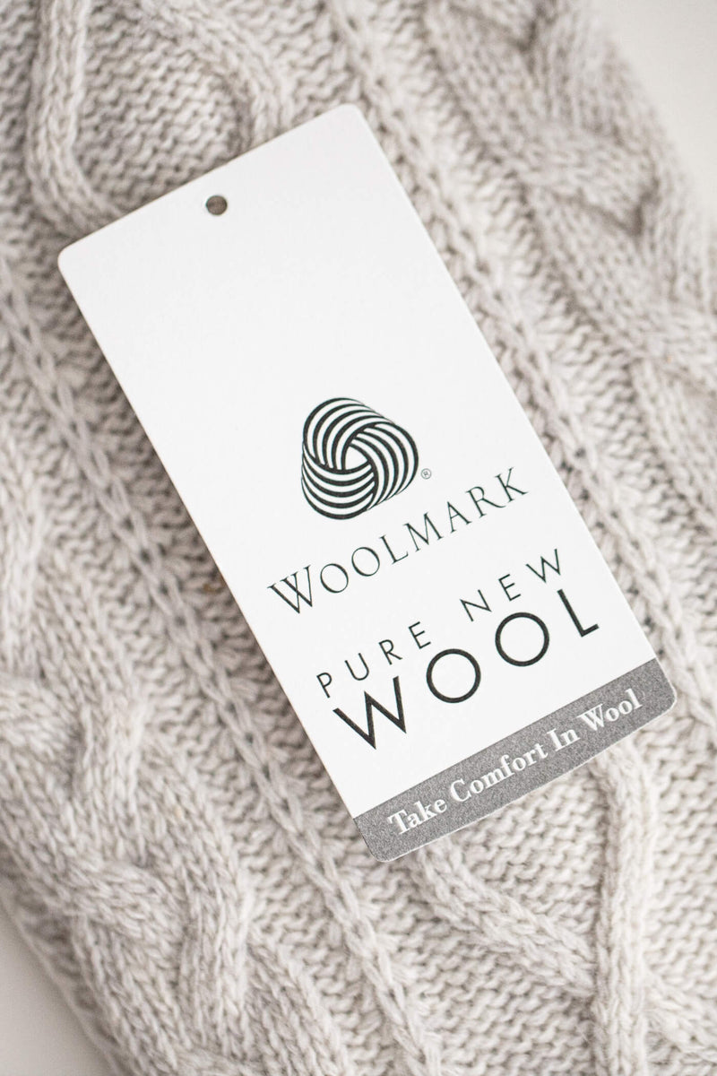 koiran neule palmikko harmaa woolmark