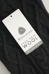 koiran neule palmikko musta woolmark