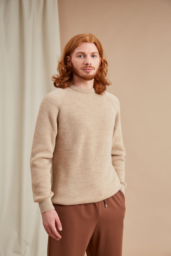max unisex neule kameli melange