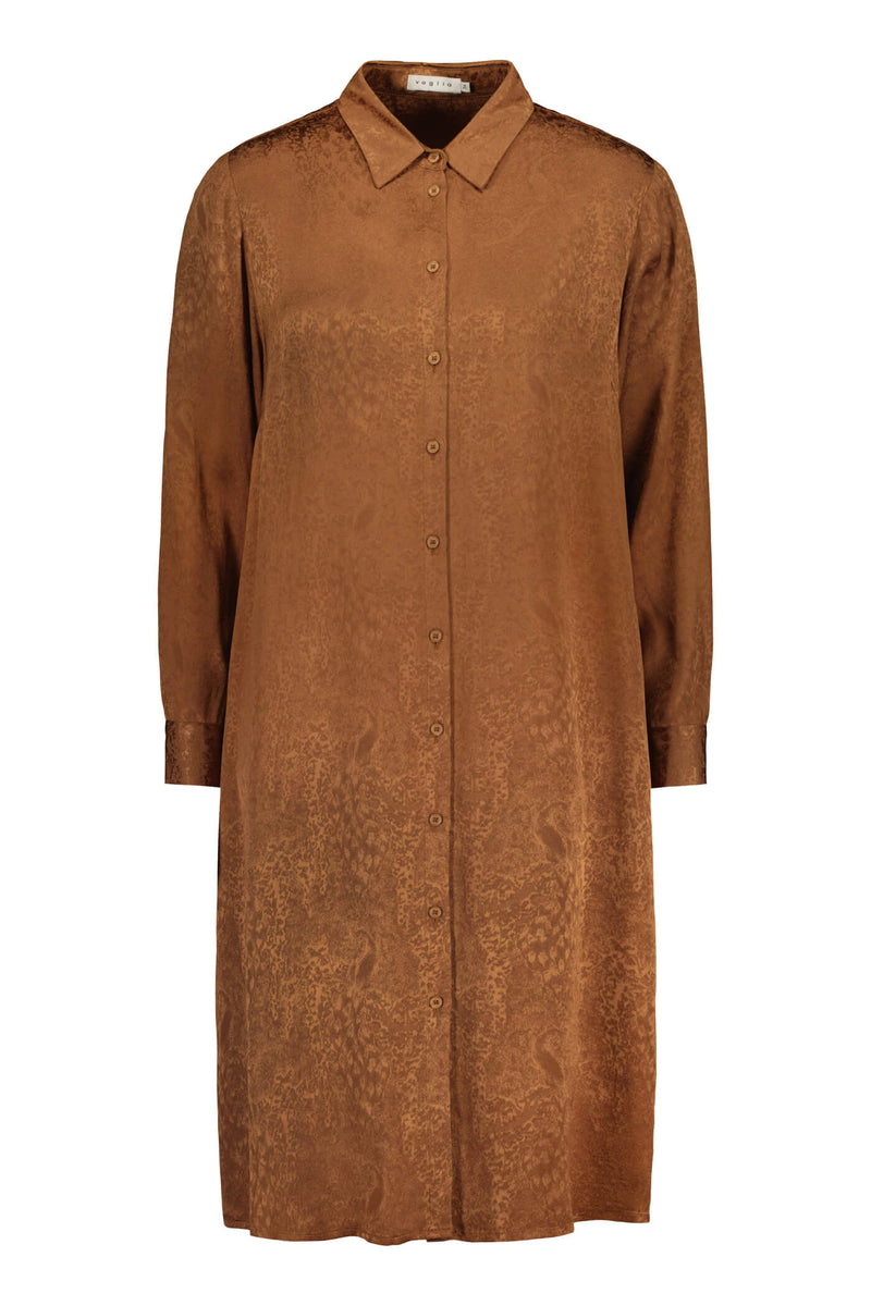 ASTRID Jacquard-paitamekko konjakki-jacquard etu